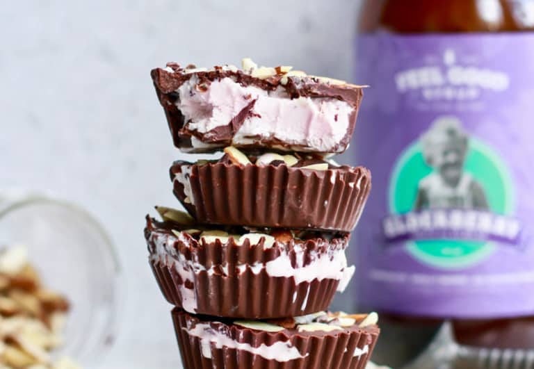 Dairy Free Ice Cream Cups with Elderberry